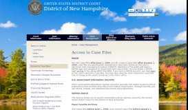 
							         Access to Case Files | District of New Hampshire | United States ...								  
							    