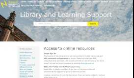 
							         Access to online resources - Library and Learning Support								  
							    