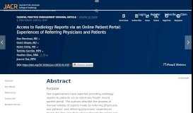 
							         Access to Radiology Reports via an Online Patient Portal: Experiences ...								  
							    