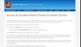 
							         Access to Student-Parent Portal on Power School | Springhill High ...								  
							    