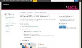 
							         Access UCL email remotely | UCL UCL Status								  
							    