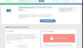 
							         Access veloxmail.com.br. Zimbra Web Client Sign In								  
							    