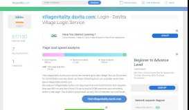 
							         Access villagevitality.davita.com. Login - DaVita Village Login Service								  
							    