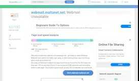 
							         Access webmail.maltanet.net. Webmail Unavailable								  
							    