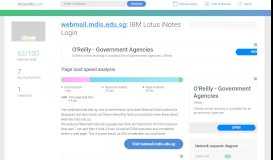 
							         Access webmail.mdis.edu.sg. IBM Lotus iNotes Login								  
							    