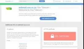 
							         Access webmail.vox.co.za. Vox Telecom :: Welcome to Vox ...								  
							    