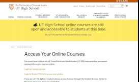 
							         Access Your Online Courses | UT High School | The University ...								  
							    