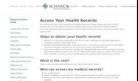
							         Access Your Records - Schneck Medical Center								  
							    