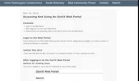 
							         Accessing And Using An OsiriX Web Portal - Chest Radiologists ...								  
							    