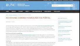 
							         Accessing ConnectCarolina via portal - Information ... - UNC ITS								  
							    