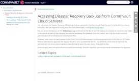 
							         Accessing Disaster Recovery Backups from Commvault Cloud Services								  
							    