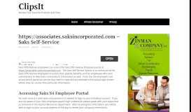 
							         Accessing Saks S4 Employee Portal - Clipsit								  
							    