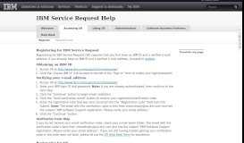 
							         Accessing SR - IBM Service Request Help - United States								  
							    