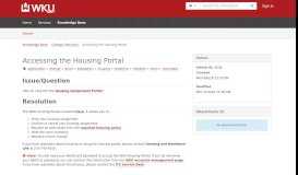
							         Accessing the Housing Portal - Sign In - Western Kentucky University								  
							    