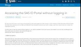 
							         Accessing the SAS ID Portal without logging in - SAS Users Groups								  
							    