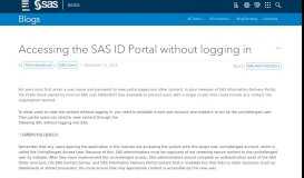 
							         Accessing the SAS ID Portal without logging in - SAS Users ...								  
							    