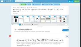 
							         Accessing The Spy Tec Gps Portal/interface - Spytec GL-300 ...								  
							    