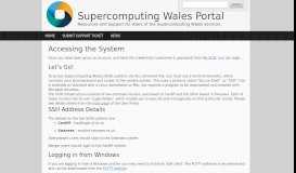 
							         Accessing the System – Supercomputing Wales Portal								  
							    