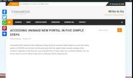 
							         ACCESSING UNIMAID NEW PORTAL IN FIVE SIMPLE STEPS ...								  
							    