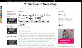 
							         Accessing & Using APIs from Major EMR Vendors–Some Data at Last ...								  
							    