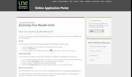 
							         Accessing Your Moodle Units - UNE Online Application								  
							    