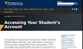 
							         Accessing Your Student's Account | Student ... - WVU Financial Aid								  
							    