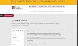 
							         AccessNet Account - Temple ITS - Temple University								  
							    