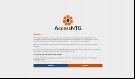 
							         AccessNTG - Disclaimer - Northern Territory Government								  
							    