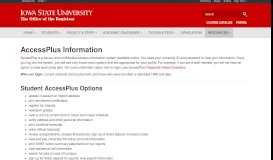 
							         AccessPlus Information - The Office of the Registrar - Iowa State ...								  
							    