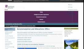 
							         Accommodation and Allocations Office - Durham University								  
							    
