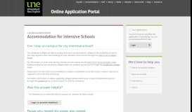 
							         Accommodation for Intensive Schools - UNE Online Application								  
							    