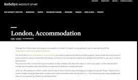 
							         Accommodation | London | Sotheby's Institute of Art								  
							    