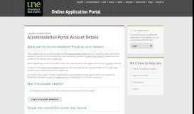 
							         Accommodation Portal Account Details - UNE Online Application								  
							    