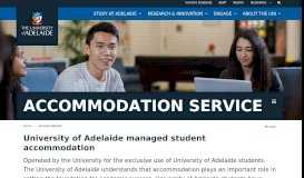 
							         Accommodation - The University of Adelaide								  
							    