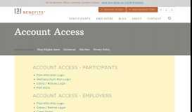 
							         Account Access | 121 Benefits								  
							    