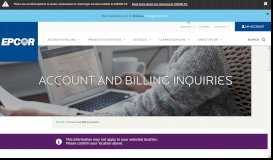 
							         Account and Billing Inquiries - Epcor								  
							    