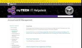 
							         Account and ID Management - Information Technology Services								  
							    