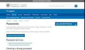 
							         Account and password | University of St Andrews								  
							    