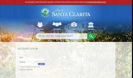 
							         Account Log In | City of Santa Clarita, CA								  
							    