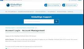 
							         Account Login - Account Management - GlobalSign Support Portal								  
							    