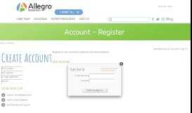 
							         Account - Register | Allegro Pediatrics								  
							    