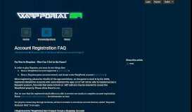 
							         Account Registration FAQ - Portal - Warpportal BR								  
							    