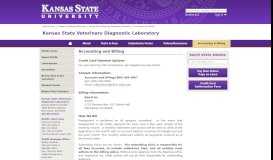 
							         Accounting and Billing - Kansas State Veterinary Diagnostic Laboratory								  
							    