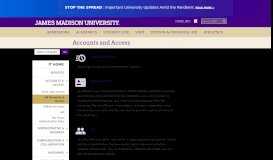 
							         Accounts and Access - James Madison University								  
							    