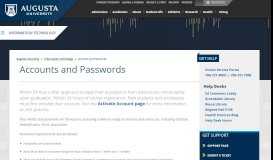 
							         Accounts and Passwords - Augusta University								  
							    