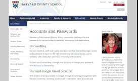 
							         Accounts and Passwords | Harvard Divinity School								  
							    