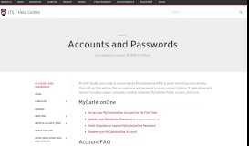 
							         Accounts and Passwords - Help Centre - Carleton University								  
							    
