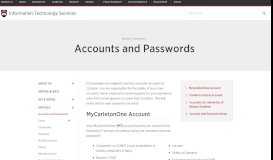 
							         Accounts and Passwords - Information ... - Carleton University								  
							    