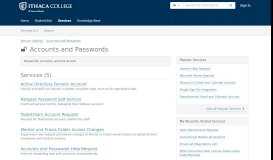 
							         Accounts - Information Technology - Ithaca College								  
							    