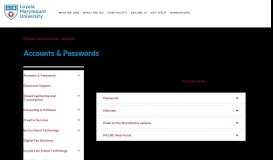 
							         Accounts & Passwords - Loyola Marymount University								  
							    
